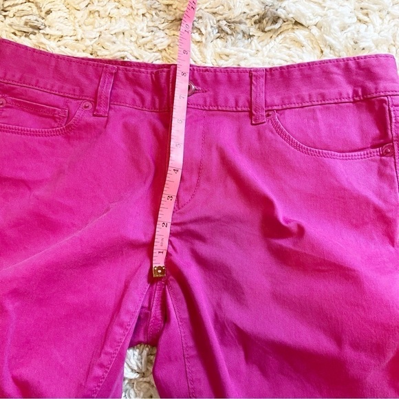 NWTs LOFT | Dark Pink Modern Cotton Blend Crop Pants Size 28/6 - Picture 8 of 9